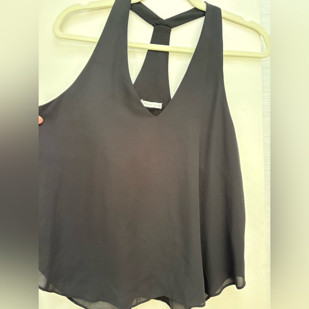 Chic Black T back dressy and flowy tank top